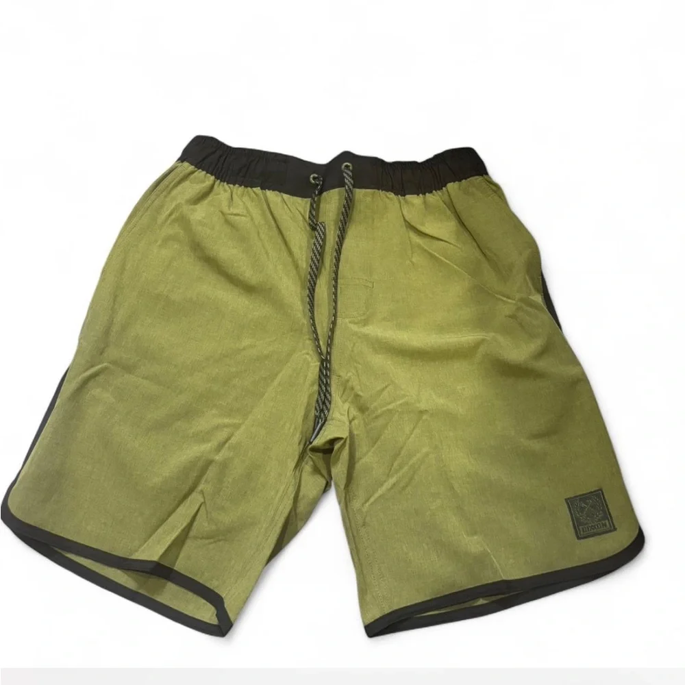DIXON Premium Athletic‎ Shorts Olive Green Mens Size S Drawstring Elastic Waist